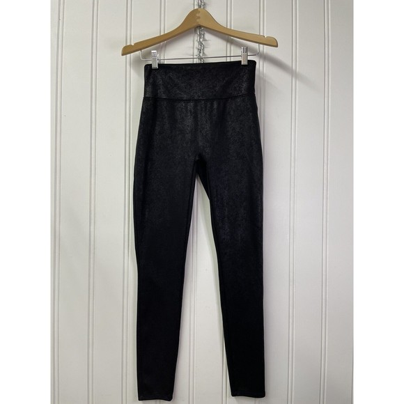 SPANX Assets Red Hot Label Faux Leather‎ Leggings in Black Size Medium - Picture 1 of 7